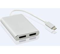 HELOS SPLITTER, USB 3.1 Type-C ST./2X DISPLAYPORT HEMBRA, PREMIUM 4K, PLATA