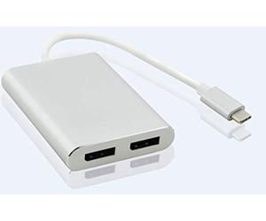 HELOS SPLITTER, USB 3.1 Type-C ST./2X DISPLAYPORT HEMBRA, PREMIUM 4K, PLATA