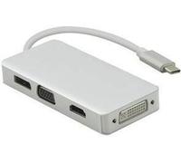 Helos Station d'accueil USB 3.1 Type-C St./DP/HDMI/DVI/VGA Bu, Premium 4K, Argent