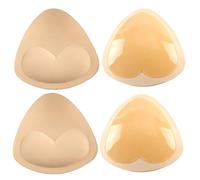 HELOVGE 2 Paires Coussinets Soutien-Gorge,Inserts De Soutien-Gorge Push Up,Inserts De Soutien-Gorge Adhésifs,Coussinets De Triangulaires,Auto Adhésif Coussinets Amovibles pour Femmes.