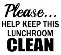 Help Keep This Lunchroom Clean Tin Sign 12x8 Inch