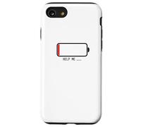 " Help me バッテリー 電池切れ" Vêtements de calligraphie lettrage Coque pour iPhone SE (2020) / 7 / 8