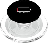 " Help me バッテリー 電池切れ" Vêtements de calligraphie lettrage PopSockets PopGrip pour MagSafe