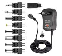 helpers lab 30W Adaptateur Universel Polarité Réversible d'alimentation Transformateur avec 9 Embouts sélectionnables, pour 3V, 4.5V, 5V, 6V, 7.5V, 9V, 12V Electronique Domestique Noir