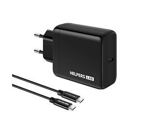 helpers lab GaN USB C Chargeur 65W Chargeur PD PPS QC de Voyage pour HP Elite Spectre Envy Macbook Air Pro XiaoMi Air Pro Dell XPS Latitude Acer Switch Alpha Thinkpad X1 Yoga Note 10 S20 et Plus
