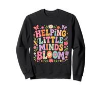 Helping Little Minds Bloom Teacher Fleur Papillon Pomme Sweatshirt
