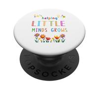 Helping Little Minds Grow Flower Elementary School Teacher PopSockets PopGrip Adhésif