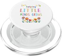Helping Little Minds Grow Flower Elementary School Teacher PopSockets PopGrip pour MagSafe