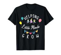 Helping Little Minds Grow Flower Enseignant d'école Primaire T-Shirt
