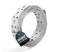HELPMATE Bande perforée de 3,0 m de long - Acier galvanisé Sendzimir - Largeur 20 mm - Épaisseur du matériau 0,8 mm - Galvanisé de qualité supérieure - Robuste pour la construction, l'atelier, les