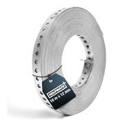 HELPMATE - Bande perforée longueur 10 m - acier galvanisé sendzimir - largeur 12 mm - épaisseur 0,8 mm - galvanisé de haute qualité - Robuste pour le bâtiment, l'atelier, les projets de bricolage