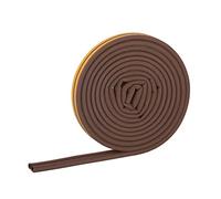 HELPMATE Joint de fenêtre - 12 m - 9 x 6 mm - Ruban d'étanchéité pour portes et fenêtres - Autocollant - Profilé en D - Pour larges colonnes de 3 à 5,5 mm - Marron