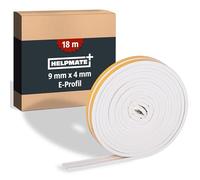 HELPMATE - Joint de fenêtre - 18 m - 9x4 mm - Ruban d'étanchéité pour portes et fenêtres - Autocollant - Profil E - Joint profilé pour crevasses étroites de 2 à 3,5 mm - Blanc