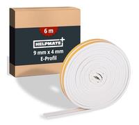 HELPMATE - Joint de fenêtre - 6 m - 9x4 mm - Ruban d'étanchéité pour portes et fenêtres - Autocollant - Profil E - Joint profilé pour crevasses étroites de 2 à 3,5 mm - Blanc