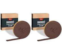 HELPMATE Joint de fenêtre - 6 mètres - 9 x 6 mm - Pour portes et fenêtres - Autocollant - Profil en D - Pour larges espaces de 3 à 5,5 mm - Marron (Lot de 2)