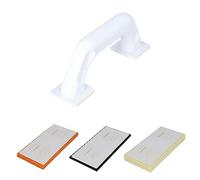 HELPMATE Kit de pose et de plâtrage professionnel 3 en 1 avec poignée interchangeable - Nettoyage et lissage efficaces des carreaux et du plâtre - Avec planche à laver pour carrelage, planche à râper
