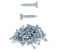 HELPMATE - Lot de 100 vis à bois à tête plate 4,0 x 20 mm galvanisées - Vis à bois avec entraînement PZ2 et filetage complet - Pour la fixation de ferrures