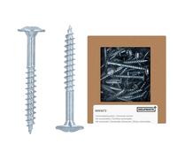 HELPMATE - Lot de 100 vis à bois à tête plate 4,5 x 40 mm galvanisées - Vis à bois avec entraînement PZ2 et encoche de coupe - Pour la fixation de ferrures métalliques sur