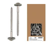 HELPMATE Lot de 100 vis spenglerschrauben 4,5 x 65 mm, DIN 7995, acier inoxydable A2, PZ2, DIN 7995, tête bombée avec disque disque disque et disque d'étanchéité EPDM, argent