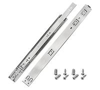 HELPMATE Lot de 2 glissières de tiroir - 400 mm - 1 paire de glissières complètes - Charge maximale : 35 kg - Système de rail - En acier galvanisé - Argenté - Matériel de fixation