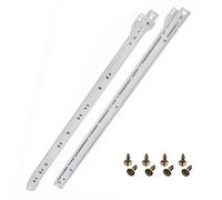 HELPMATE Lot de 2 guides à roulettes 500 mm - Lot de 2 rails de tiroir - Système de rail - Tiroir - Extension partielle - Blanc - Avec matériel de fixation