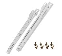 HELPMATE Lot de 2 guides coulissants 300 mm - Lot de 2 rails de tiroir - Système de rail - Tiroir - Extension partielle - Blanc - Avec matériel de fixation