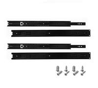 HELPMATE Lot de 2 paires de 4 glissières de tiroir Noir 500 mm - Capacité de charge : 35 kg - Système de rail de tiroir - En acier laqué noir - Avec matériel de fixation
