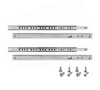 HELPMATE Lot de 2 paires de 4 rails de tiroir à rainure 27 mm Longueur 246 mm - Lot de 4 paires de glissières - Système de rail - En acier galvanisé argenté - Avec matériel de fixation