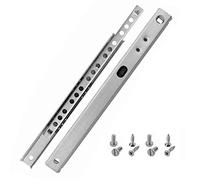 HELPMATE Lot de 2 rails de tiroir à rainure 17 mm Longueur 182 mm 1 paire de 2 glissières coulissantes pour tiroir Système de rail de tiroir en acier galvanisé argenté avec matériel de fixation