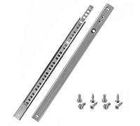 HELPMATE Lot de 2 rails de tiroir à rainure 17 mm Longueur 310 mm 1 paire de 2 glissières coulissantes pour tiroir Système de rail de tiroir en acier galvanisé argenté avec matériel de fixation