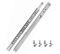 HELPMATE Lot de 2 rails de tiroir à rainure 27 mm Longueur 246 mm 1 paire de 2 glissières coulissantes pour tiroir Système de rail de tiroir en acier galvanisé argenté avec matériel de fixation