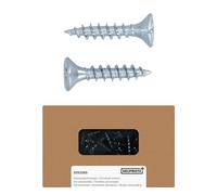 HELPMATE - Lot de 250 vis à bois à tête plate 4,0 x 20 mm galvanisées - Vis à bois avec entraînement PZ2 et filetage complet - Pour la fixation de ferrures sur bois