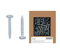 HELPMATE - Lot de 250 vis à bois à tête bombée 4,0 x 25 mm galvanisées - Vis à bois avec entraînement PZ2 et filetage complet - Pour la fixation de ferrures