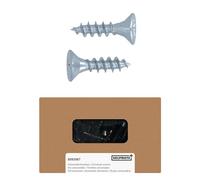 HELPMATE - Lot de 250 vis à bois à tête plate 4,0 x 16 mm galvanisées - Vis à bois avec entraînement PZ2 et filetage complet - Pour la fixation de ferrures