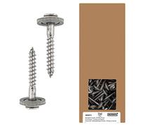 HELPMATE Lot de 250 vis spenglerschrauben 4,5 x 35 mm, DIN 7995, acier inoxydable A2, PZ2, vis de toiture, tête bombée avec disque disque disque et disque d'étanchéité EPDM, argent