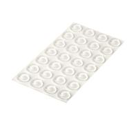 HELPMATE Lot de 28 butées en caoutchouc transparentes, rondes, moyennes, hautes, autocollantes, 12 mm H3,2 mm, anti-bruit et antidérapant, amortisseurs élastiques, butoirs de protection pour porte