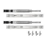 HELPMATE Lot de 4 rails de tiroir - 500 mm - Lot de 2 paires de 4 rallonges complètes - Charge maximale : 35 kg - Système de rail - En acier galvanisé - Argenté - Matériel de fixation inclus