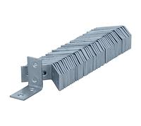 HELPMATE Lot de 48 équerres de chaise 30x30x14mm - Connecteur d'angle galvanisé & bleu passivé - Équerre de meuble avec excellente protection contre la corrosion, stable et durable - Montage facile