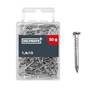 HELPMATE - Pointe à tête ronde 1,4x13 mm galvanisée - 50 pièces - Pointes en acier - Clous à enfoncer - Pour assemblages en bois & travaux de bricolage