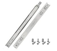 HELPMATE Schubladenschienen push-to-open Vollauszug 500 mm 1 Paar 2er Set Kugelvollauszüge Schubladenauszug Schienensystem Schubladenführung Stahl verzinkt silber inkl. Befestigungsmaterial