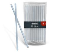 HELPMATE - Tige filetée M12x330 mm en acier zingué - 10 pièces - tige filetée à pas métrique et filetage complet argenté - résistance casse 4.8 - DIN 976