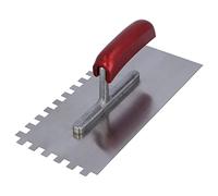 HELPMATE - Truelle dentée 10 x 10 mm - Spatule crantée professionnelle fabriquée en Allemagne en acier inoxydable - Truelle dentée 230 x 130 mm pour l'application de mastic et de colle à carrelage