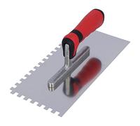 HELPMATE - Truelle dentée 8 x 8 mm - Spatule dentée professionnelle fabriquée en Allemagne en acier inoxydable - Truelle dentée 230 x 130 mm pour l'application de mastic et de colle à carrelage