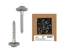 HELPMATE Vis de ferblantier 4,5x35mm, 50 pièces, DIN 7995, acier inoxydable A2, PZ2, vis de couvreur, tête bombée, avec rondelle plate et rondelle d'étanchéité EPDM, argent, 4,5 x 35 mm