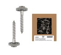 HELPMATE Vis de ferblantier 4,5x45mm, 50 pièces, DIN 7995, acier inoxydable A2, PZ2, vis de couvreur, tête bombée, avec rondelle plate et rondelle d'étanchéité EPDM, argent, 4,5 x 45 mm