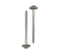 HELPMATE Vis de ferblantier 4,5x65mm, 150 pièces, DIN 7995, acier inoxydable A2, T20, vis de couvreur, tête bombée, avec rondelle plate et rondelle d'étanchéité EPDM, argent, 4,5 x 65 mm