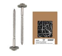 HELPMATE Vis de ferblantier 4,5x65mm, 50 pièces, DIN 7995, acier inoxydable A2, PZ2, vis de couvreur, tête bombée, avec rondelle plate et rondelle d'étanchéité EPDM, argent, 4,5 x 65 mm