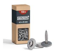 HELPMATE - Vis de ferblantier en acier inoxydable A2 - 4,2x25 mm - 150 pièces - T20 - DIN 7995 - tête bombée avec rondelle plate et rondelle EPDM