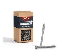 HELPMATE - Vis pour terrasse - 5x50 mm - acier inoxydable A2 - 200 vis pour planches + 2 embouts T25 - Vis pour l'extérieur