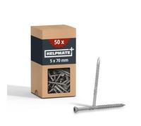 HELPMATE - Vis pour terrasse - 5x70 mm - acier inoxydable A2 - 50 vis pour planches + 2 embouts T25 - Vis pour l'extérieur